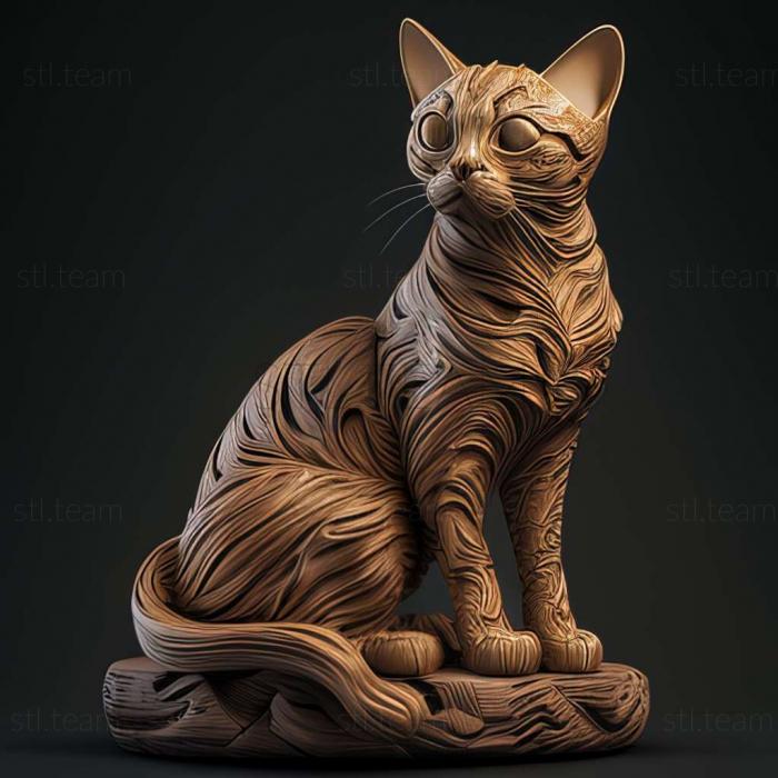 3D model tabby cat (STL)